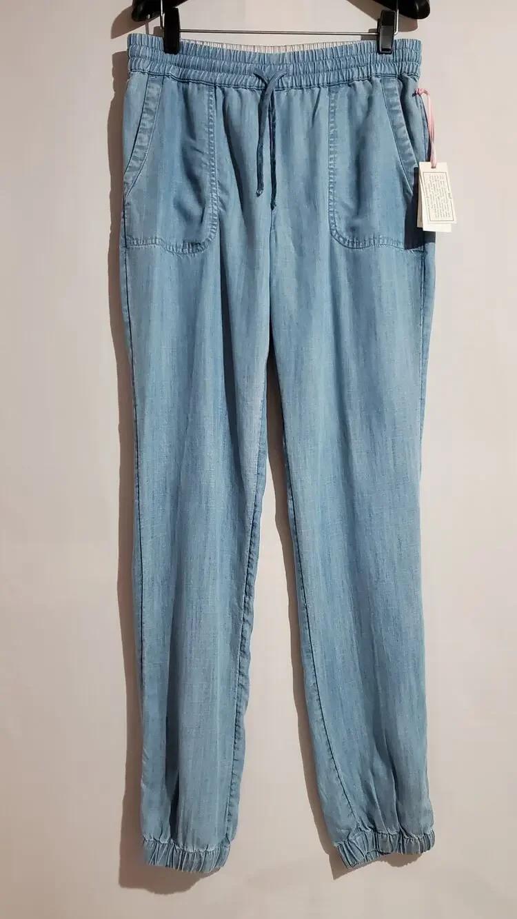 Vineyard Vines NWT Chambray Jogger Pants Girls Size XL Blue Pockets Drawstring